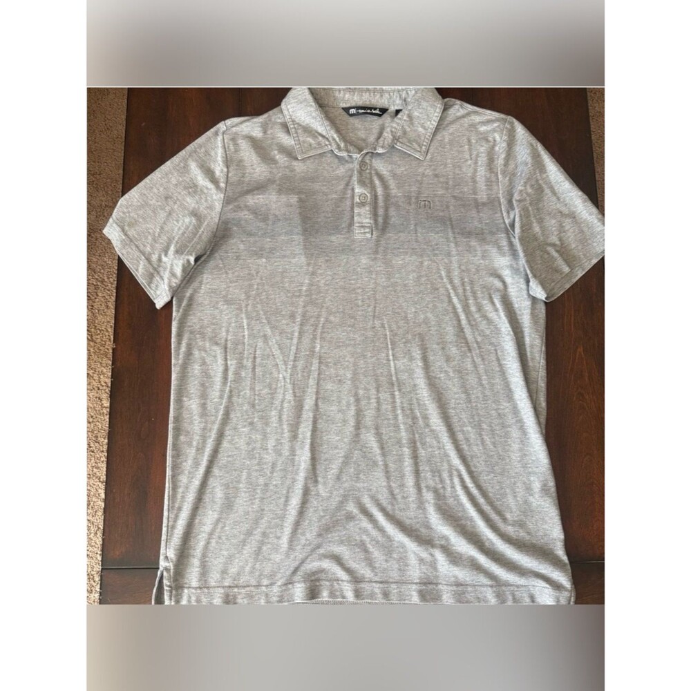 TravisMathew Gray Performance Polo Mens Large Business Casual Golf Shirt